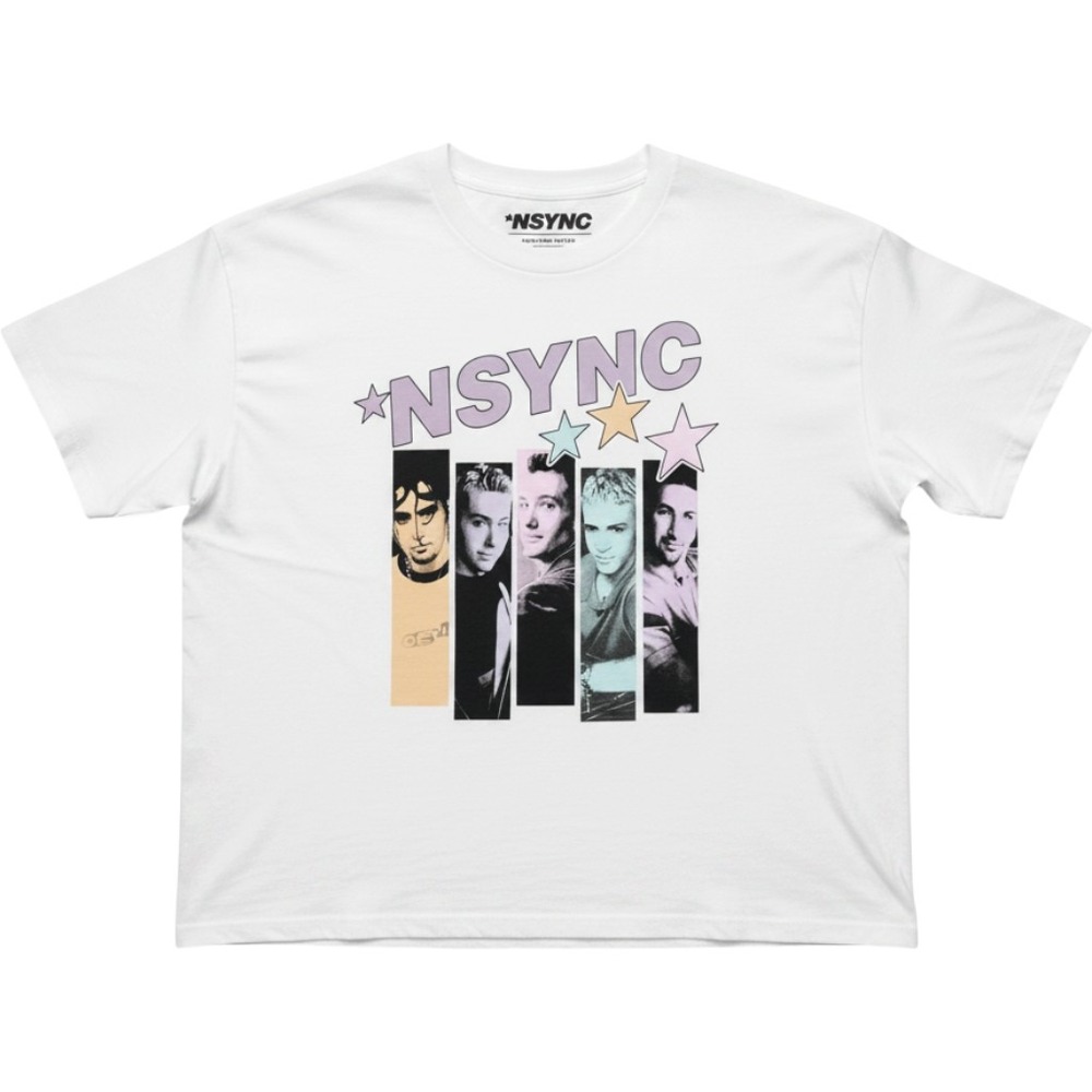 NSYNC Graphic T-Shirt Band Portrait Stars Off White XXL Cotton 2024 Women